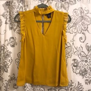 Mustard choker neck blouse